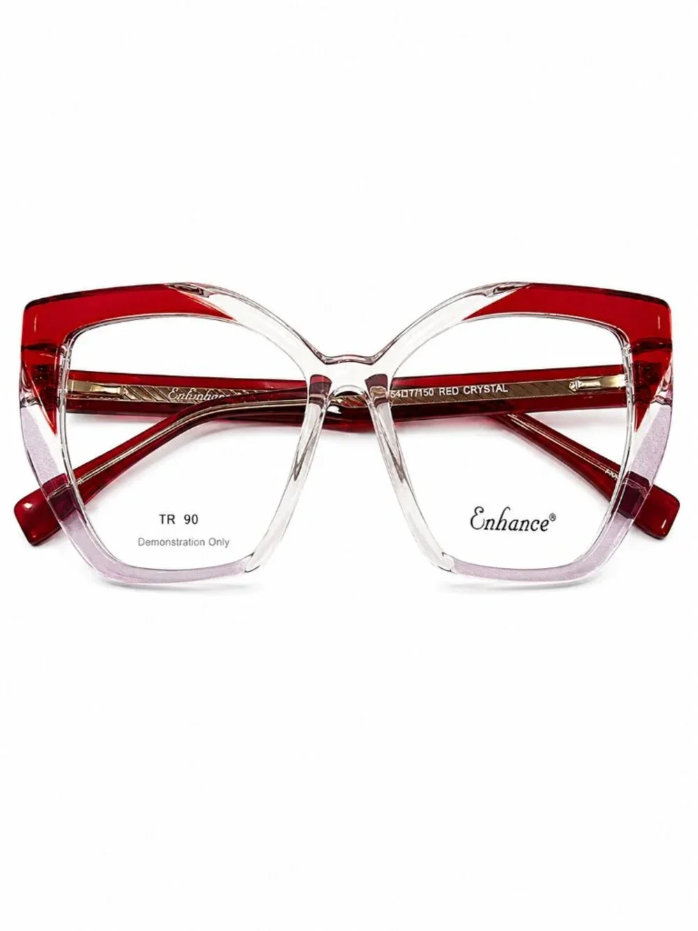 Enhance EN4488 Red Crystal 54-17-150 Eyeglass Frames